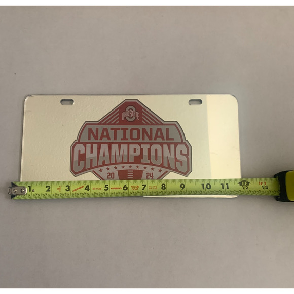 Craftique Ohio State 2024 Silver Mirrored National Champions License Plate - Picture 7 of 7